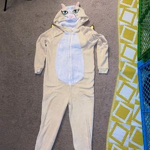 Forever 21 Size M Cream Cat Angel Onesie Jumpsuit with Zipper Costume Sleeper